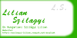 lilian szilagyi business card